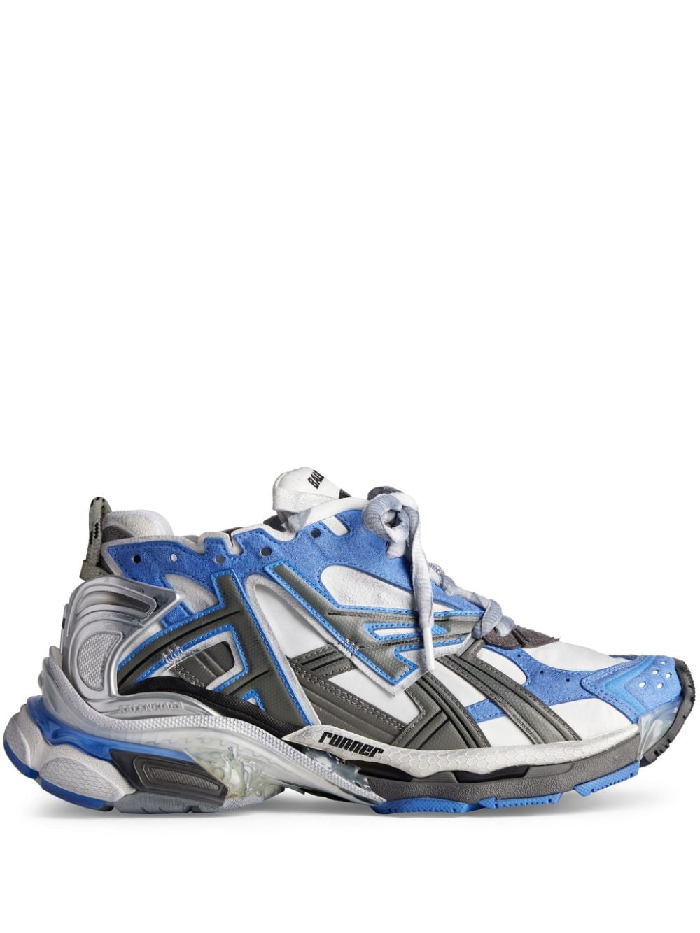 Balenciaga Runner distressed panelled sneakers - Blue von Balenciaga