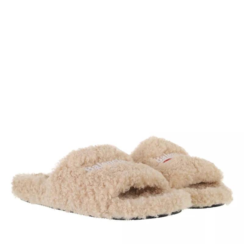 Balenciaga Sandalen - Furry Slide Sandals - Gr. 40 (EU) - in Beige - für Damen von Balenciaga