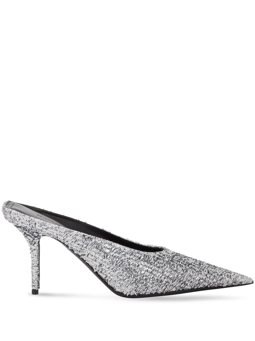 Balenciaga Square Knife 80mm lamé mules - Silver von Balenciaga