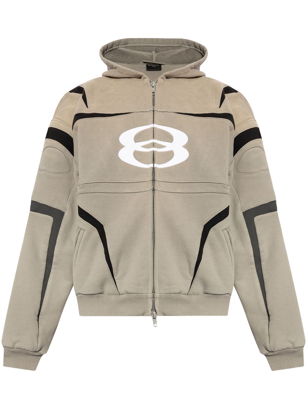 Balenciaga Unity Sports Icon panelled zip-up hoodie - Neutrals von Balenciaga