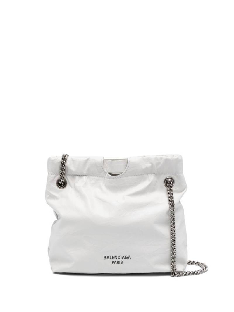 Balenciaga XS Crush leather tote bag - White von Balenciaga