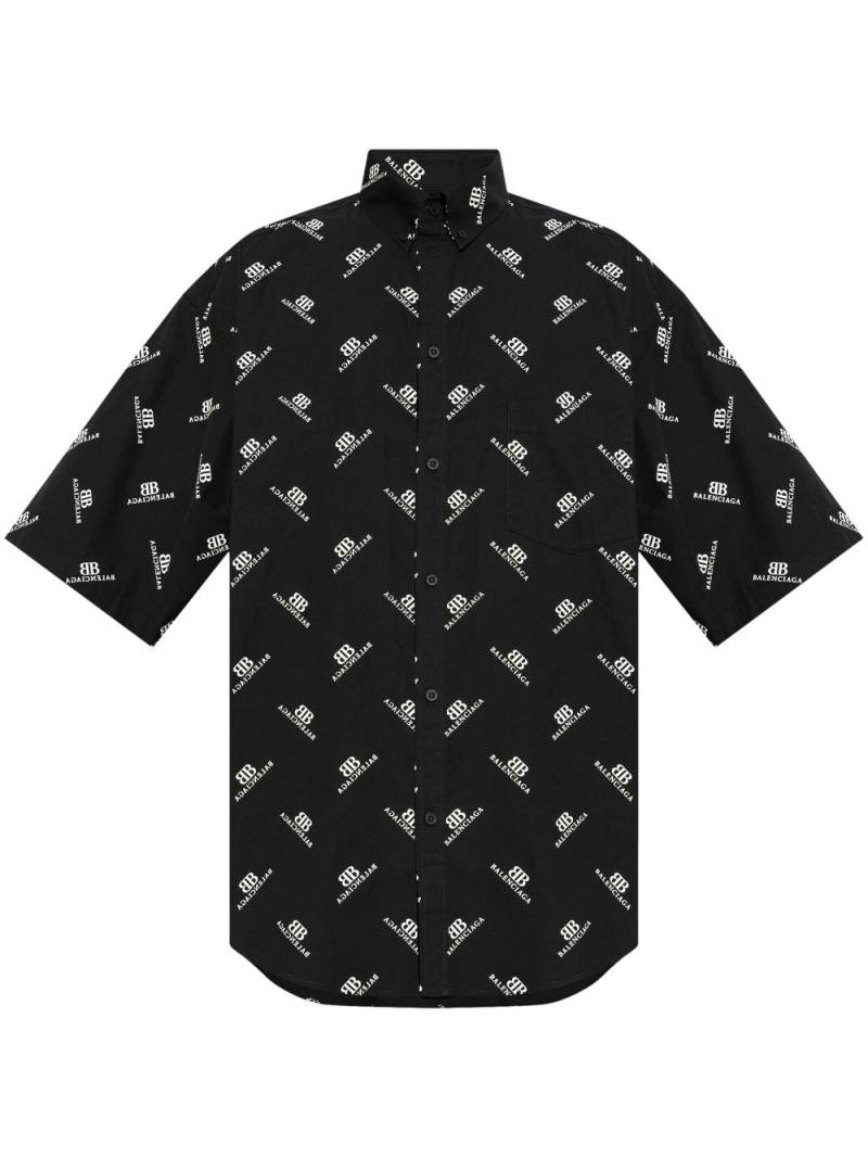 Balenciaga all-over logo shirt - Black von Balenciaga