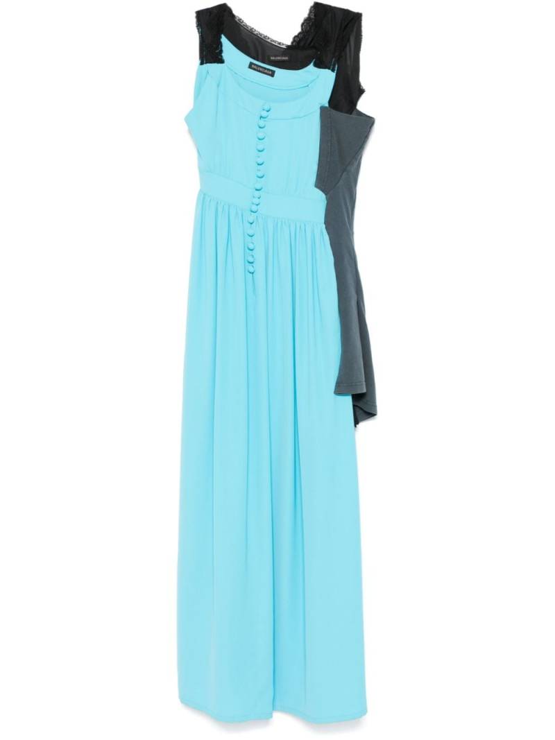 Balenciaga asymmetric panelled dress - Blue von Balenciaga