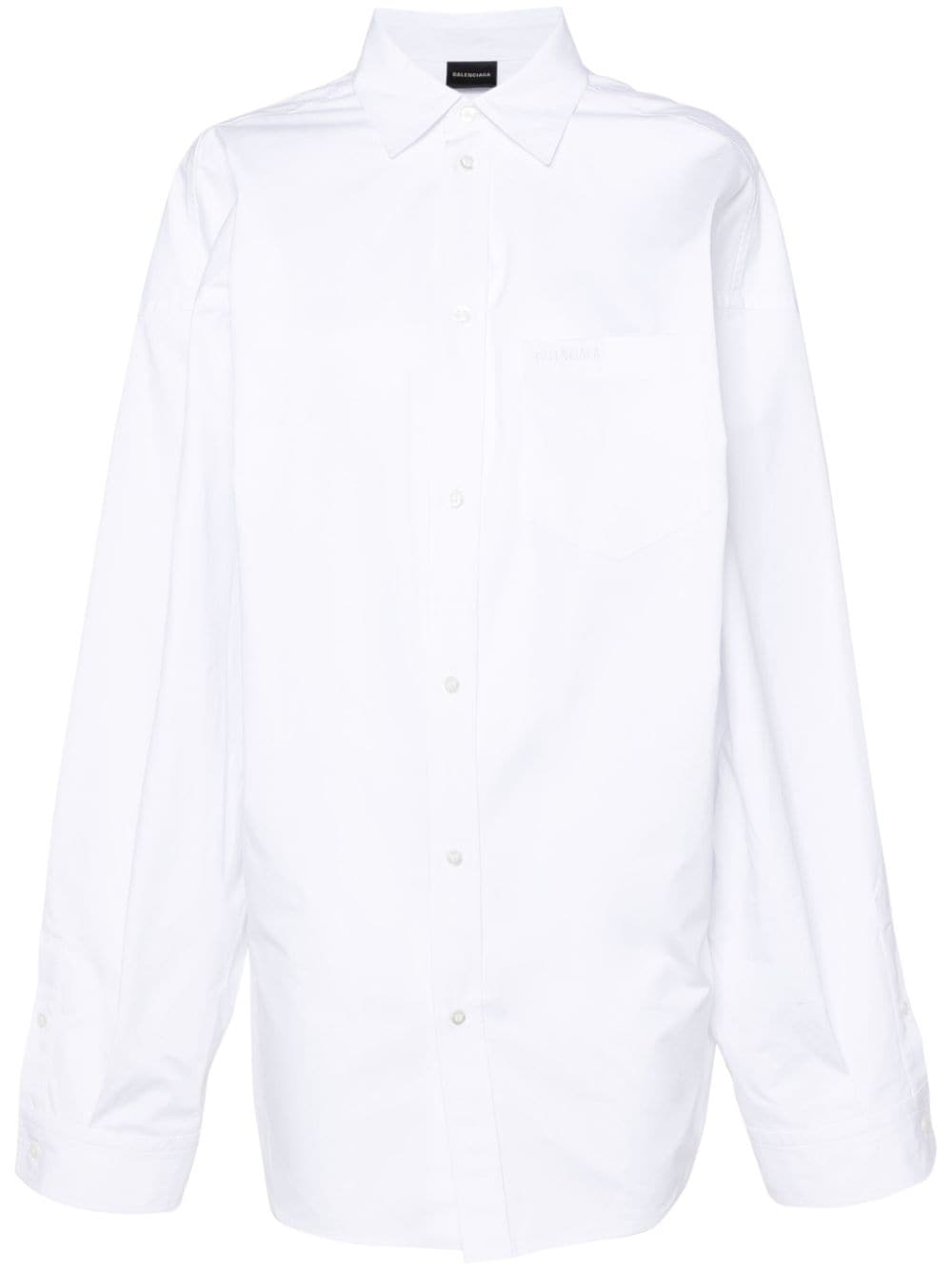 Balenciaga asymmetric poplin shirt - White von Balenciaga