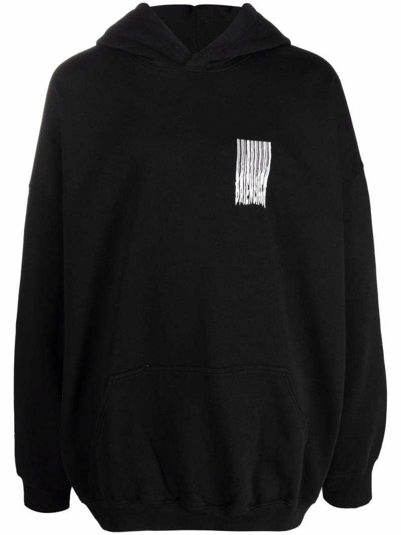 Balenciaga barcode print hoodie - Black von Balenciaga