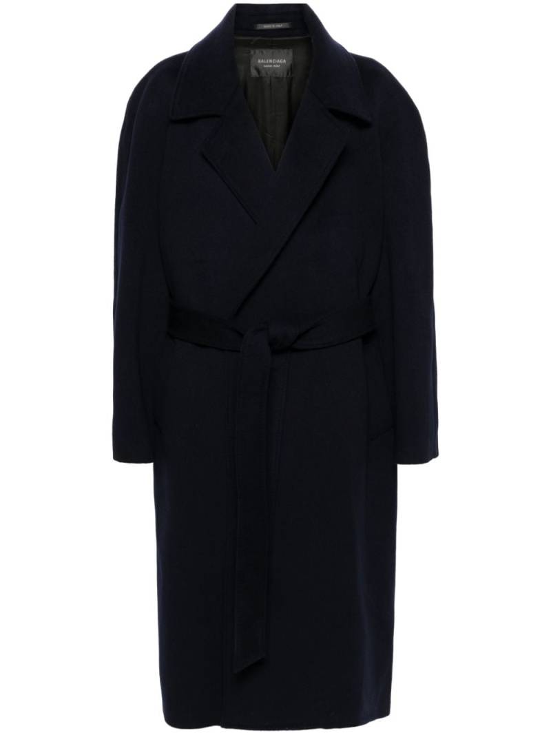 Balenciaga brushed-effect coat - Blue von Balenciaga