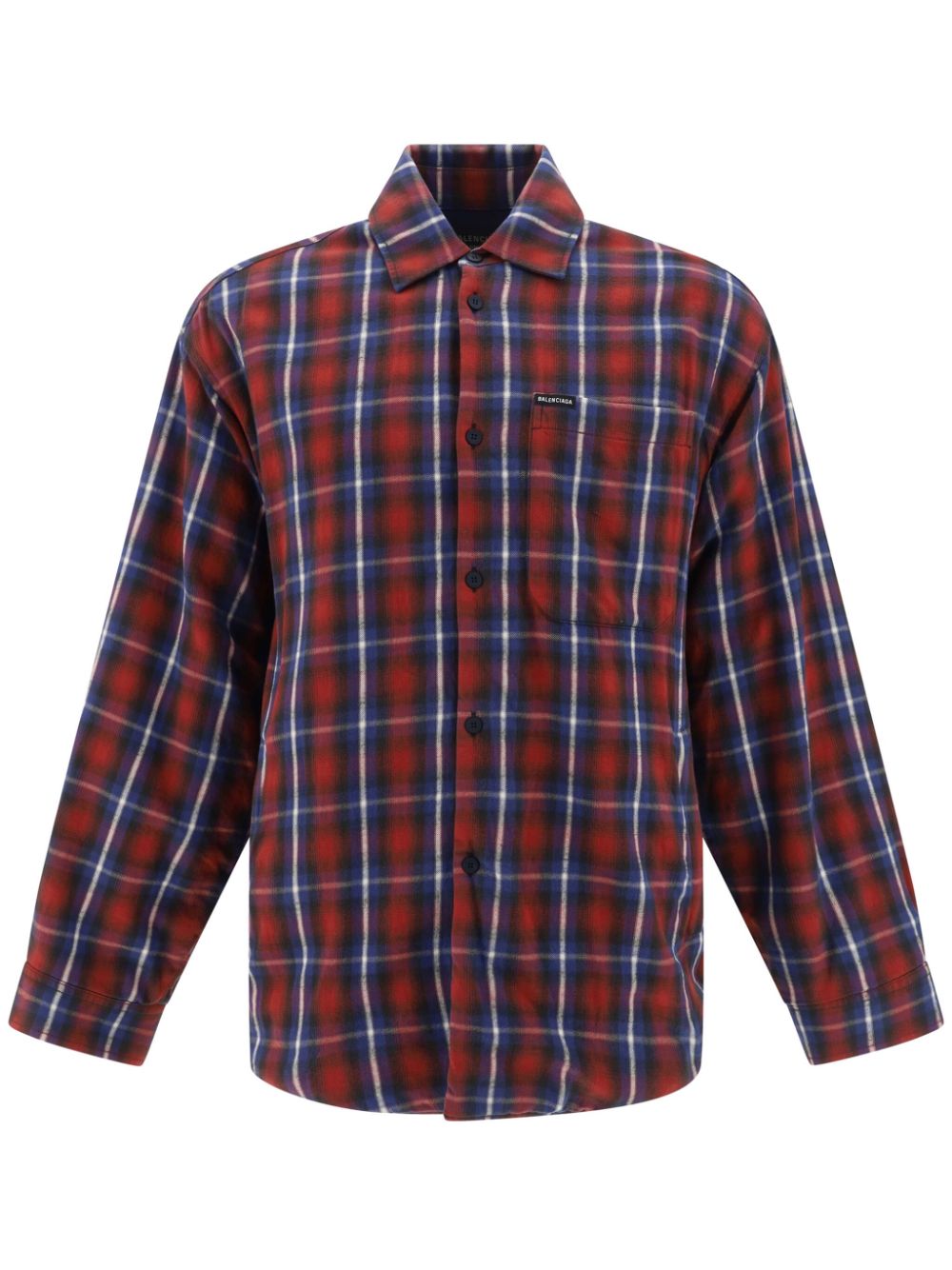 Balenciaga check-print lined shirt - Red von Balenciaga