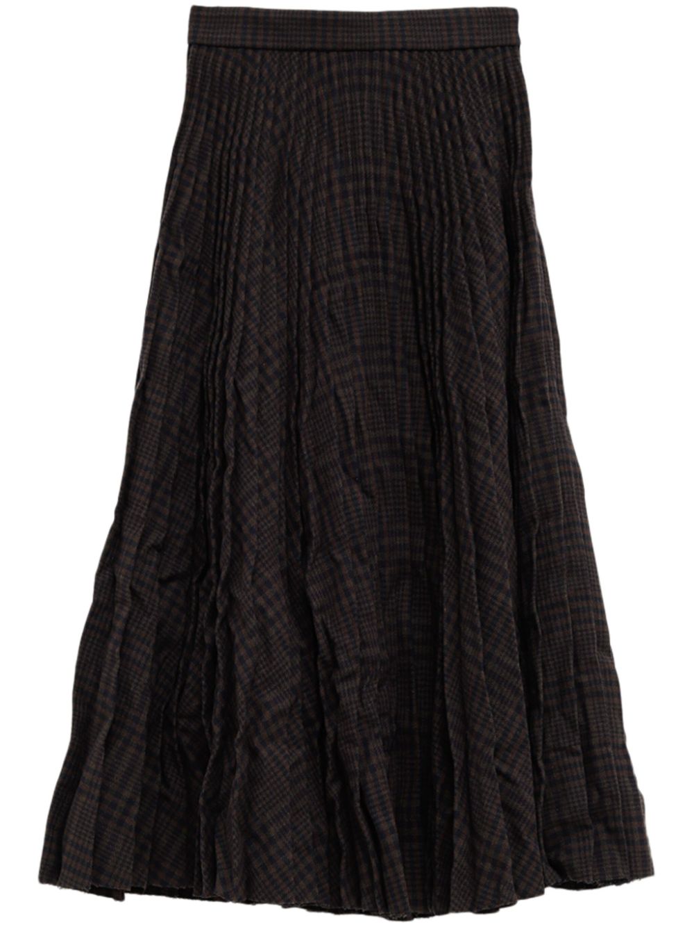 Balenciaga crinkled pleated midi skirt - Black von Balenciaga