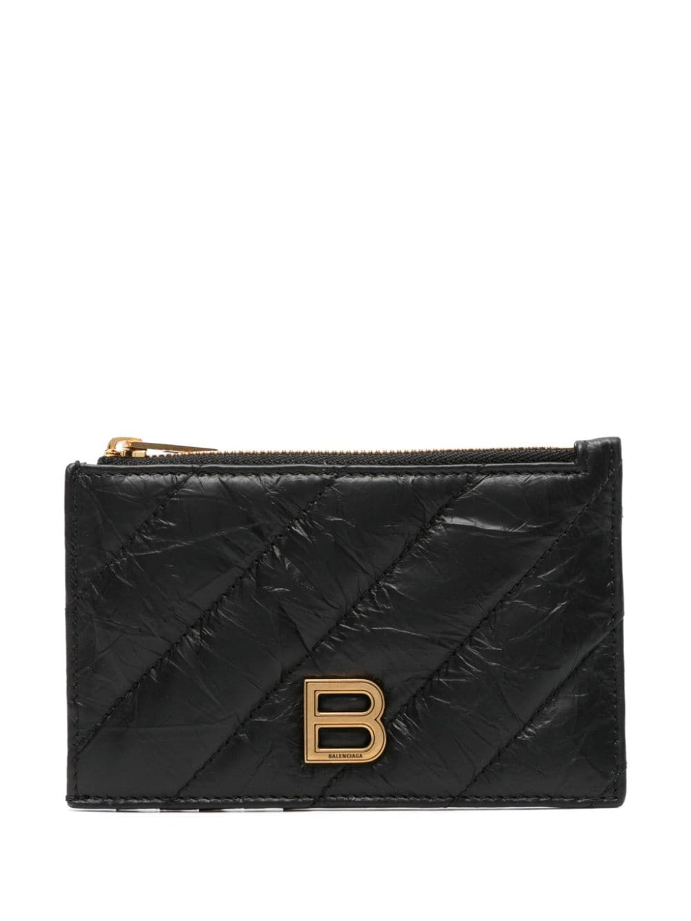 Balenciaga crushed quilted card holder - Black von Balenciaga