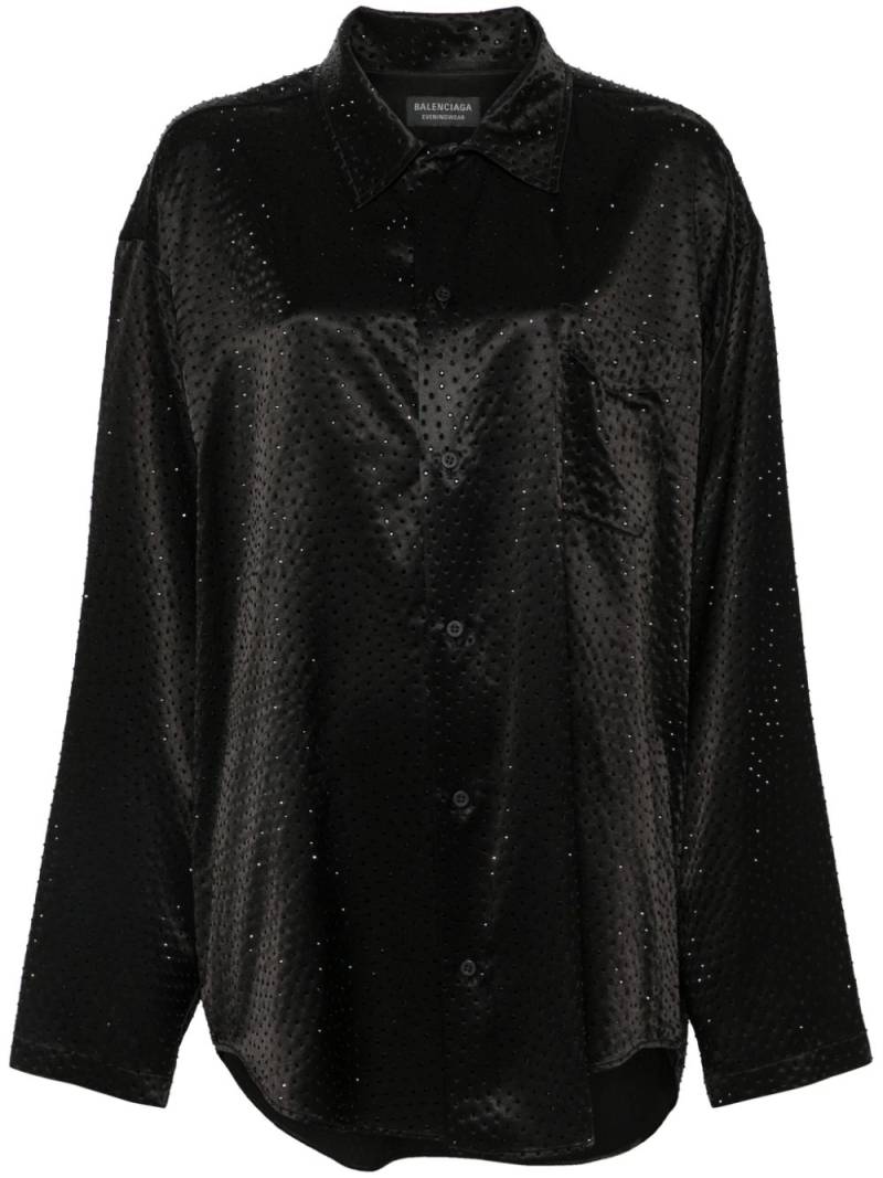 Balenciaga crystal-embellished shirt - Black von Balenciaga