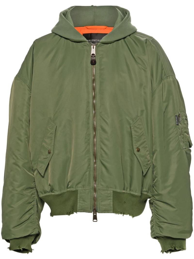 Balenciaga distressed bomber jacket - Green von Balenciaga