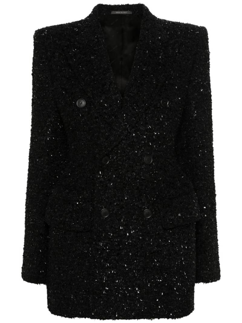 Balenciaga double-breasted bouclé blazer - Black von Balenciaga