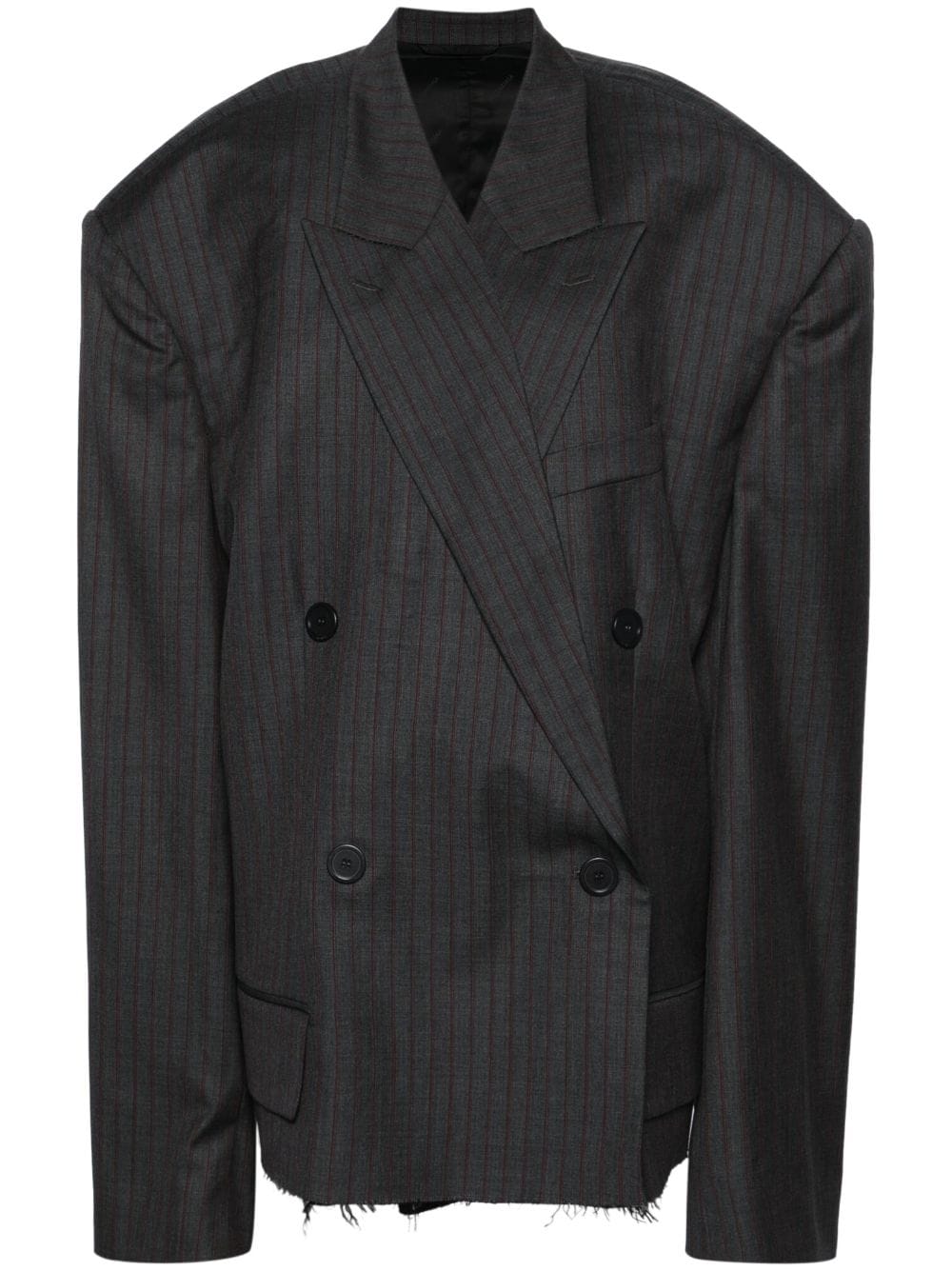 Balenciaga pinstriped double-breasted wool blazer - Grey von Balenciaga