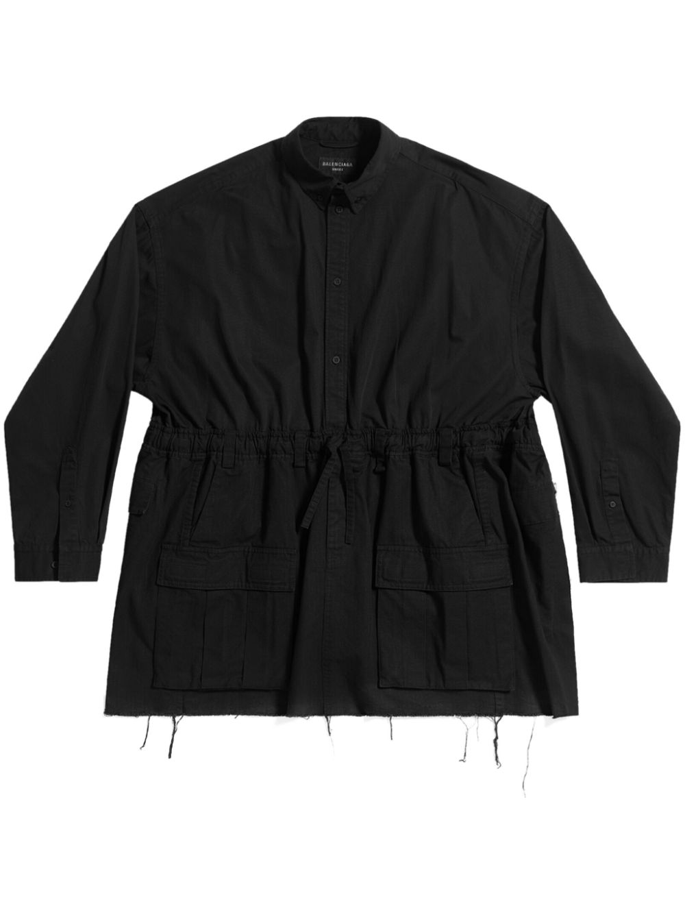 Balenciaga drawstring-waist cotton shirt - Black von Balenciaga