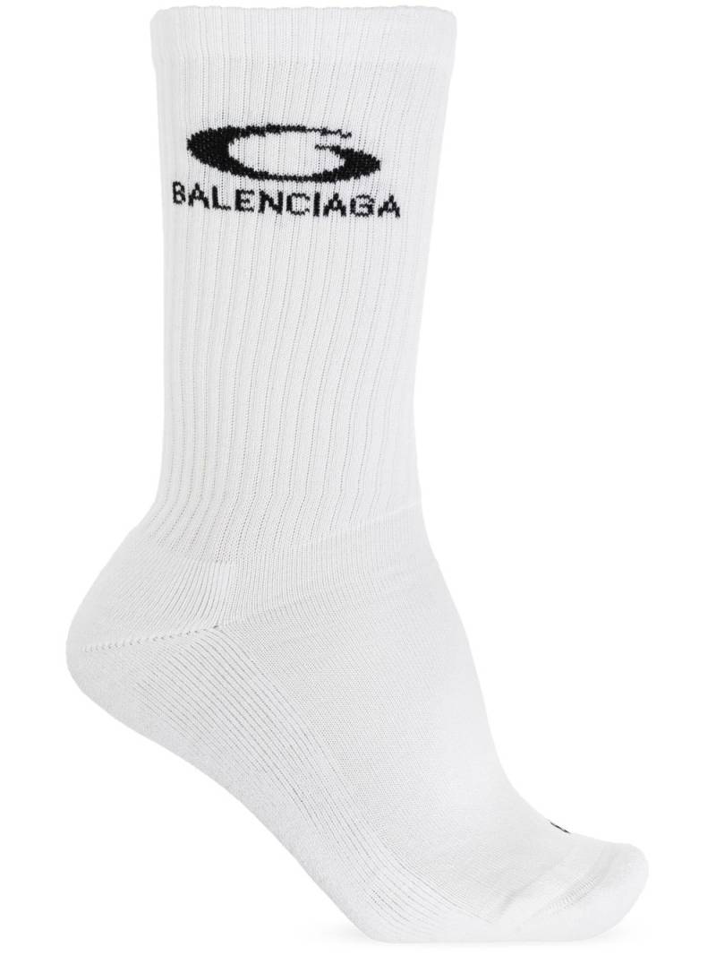 Balenciaga embroidered logo socks - White von Balenciaga