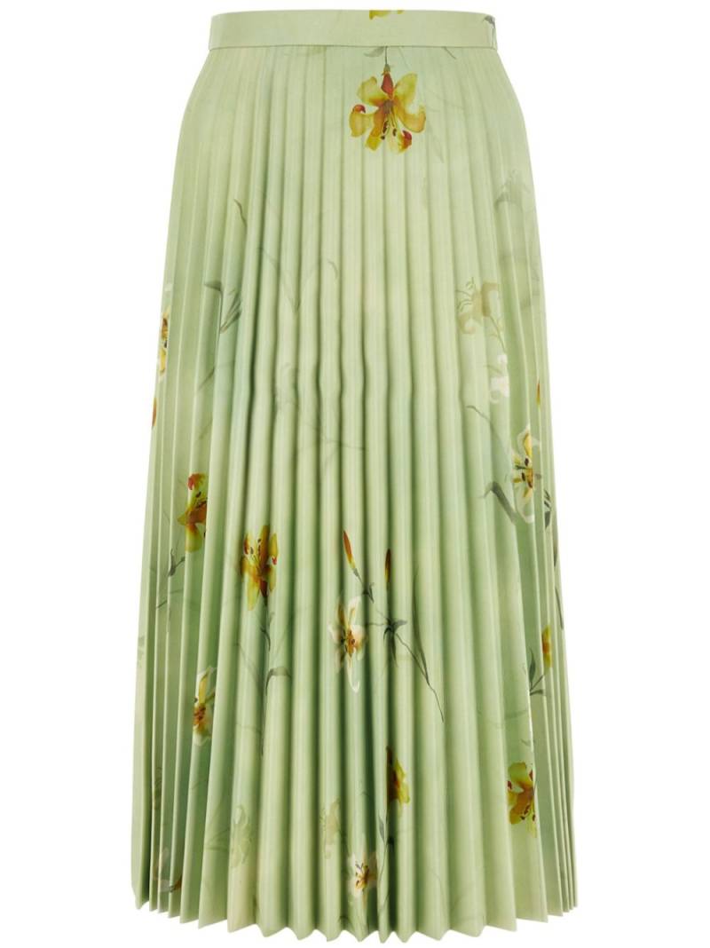 Balenciaga floral-print pleated midi skirt - Green von Balenciaga