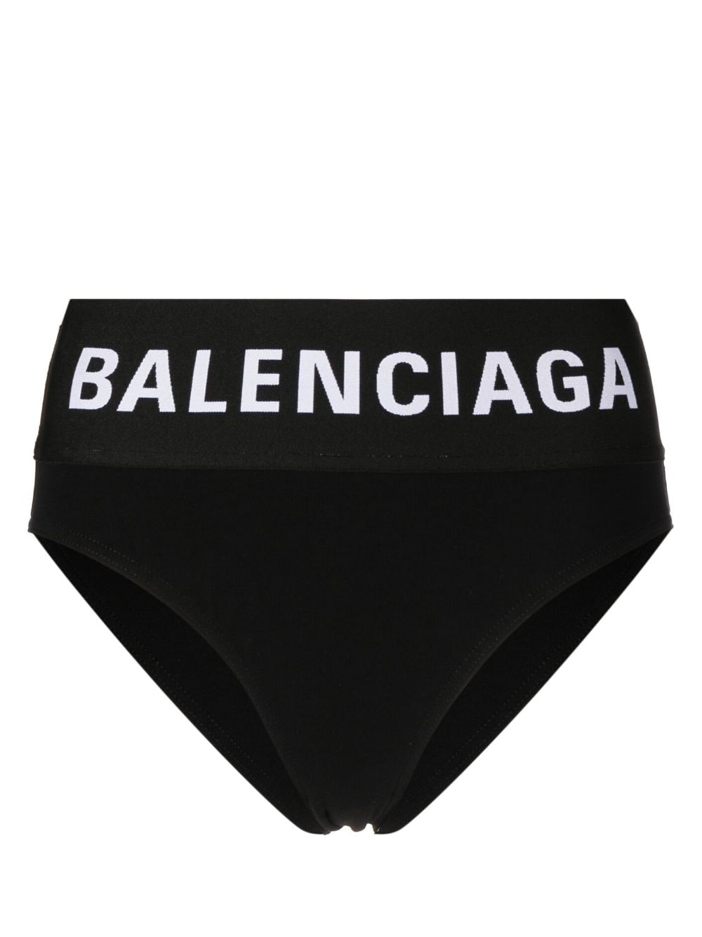 Balenciaga high-waisted logo-band briefs - Black von Balenciaga