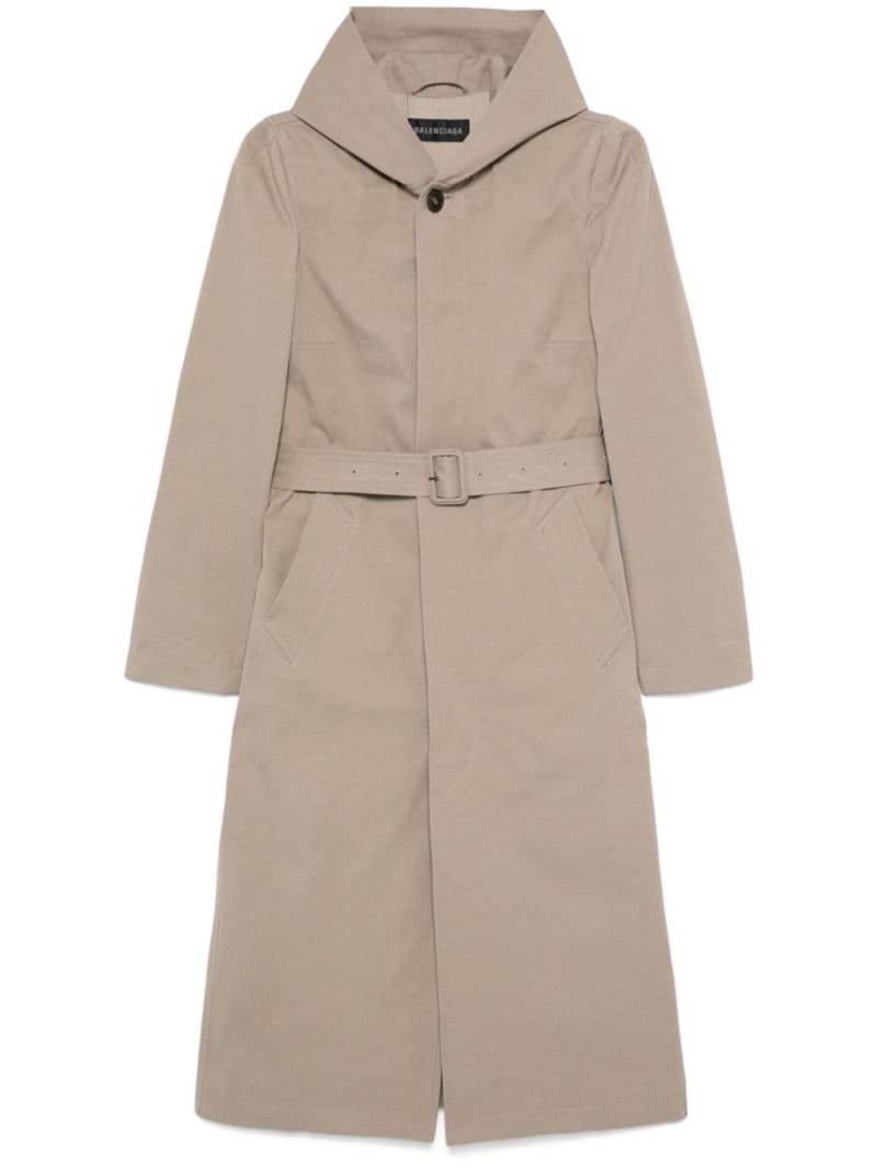 Balenciaga hooded trench coat - Brown von Balenciaga