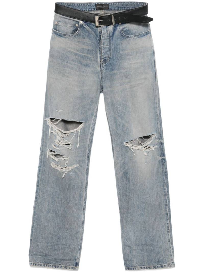 Balenciaga integrated-belt jeans - Blue von Balenciaga