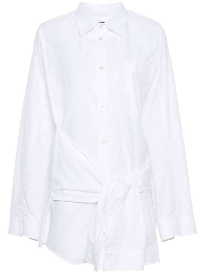 Balenciaga knotted-sleeve cotton shirt - White von Balenciaga