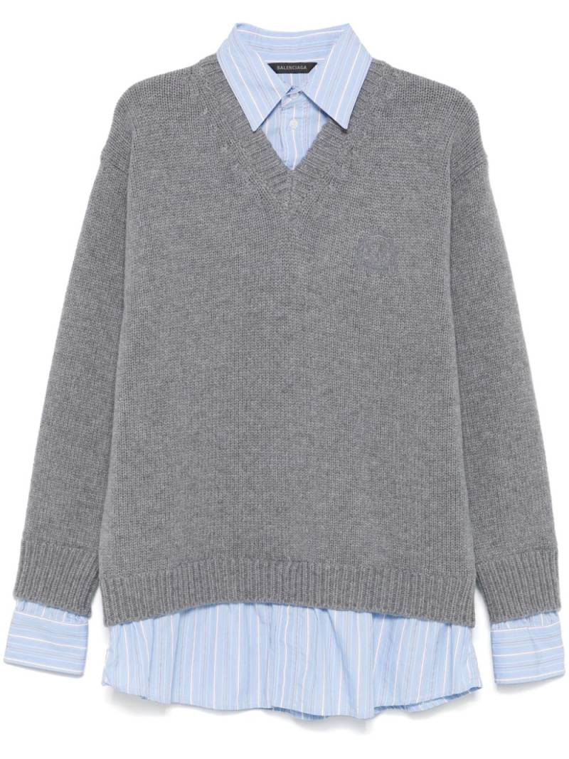 Balenciaga layered shirt sweater - Grey von Balenciaga