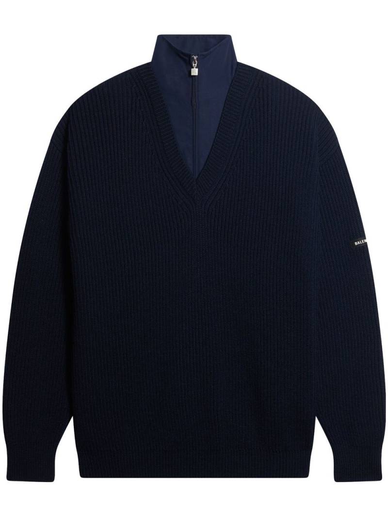 Balenciaga layered tracksuit jacket - Blue von Balenciaga