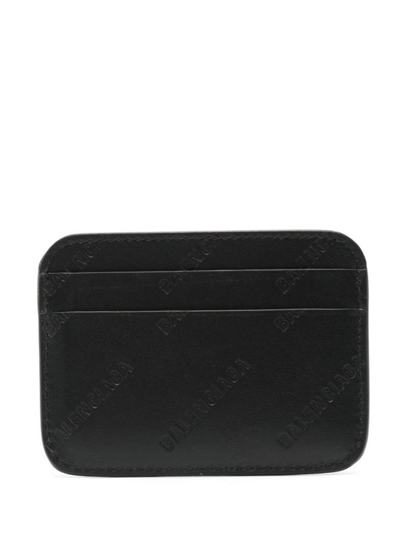 Balenciaga logo-debossed leather cardholder - Black von Balenciaga