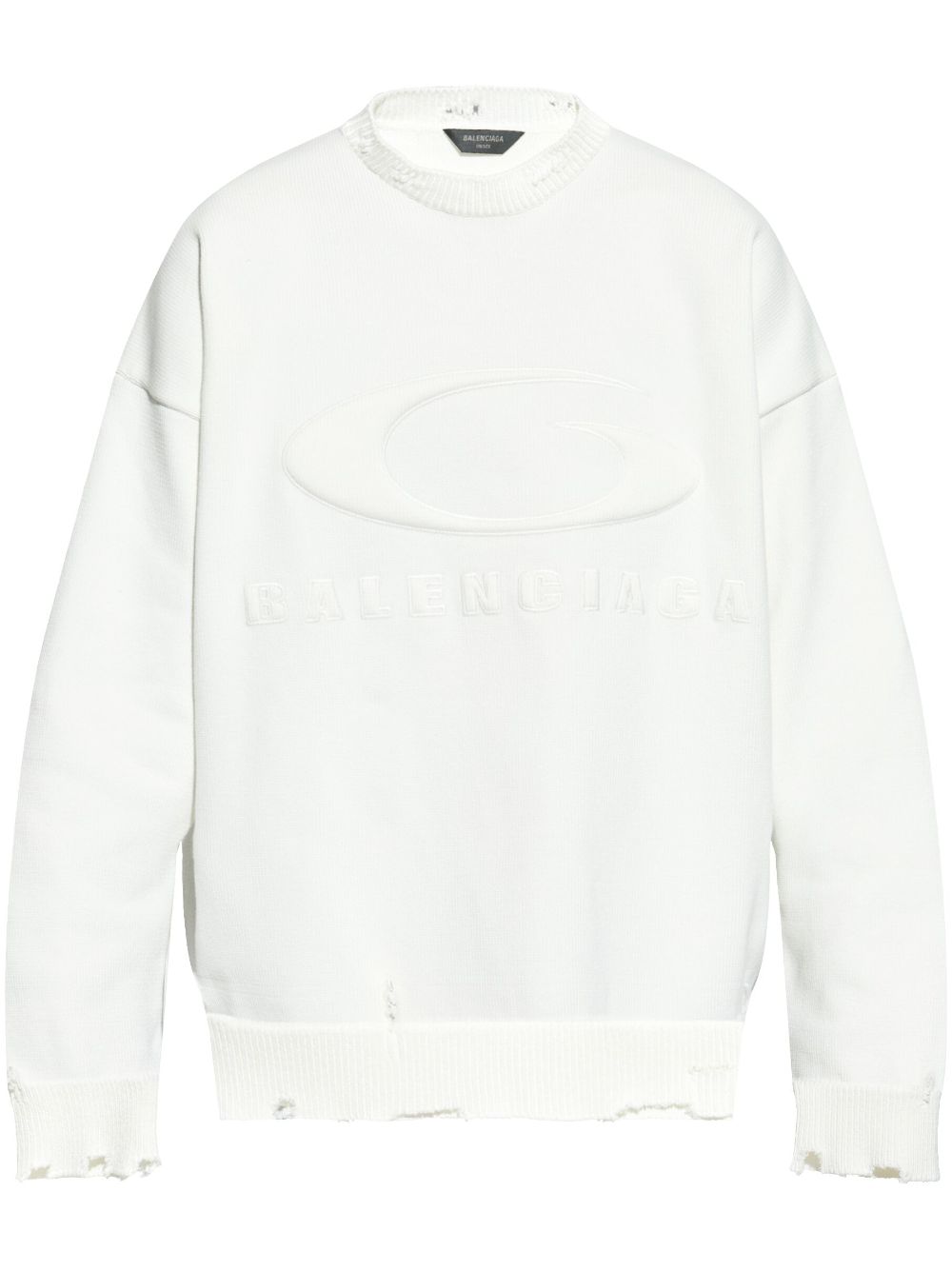 Balenciaga logo-embossed sweatshirt - White von Balenciaga