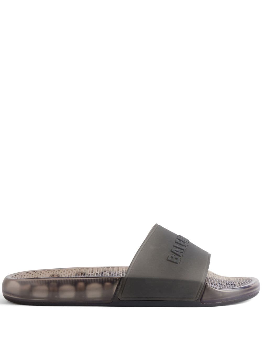 Balenciaga logo-embossed transparent slides - Black von Balenciaga