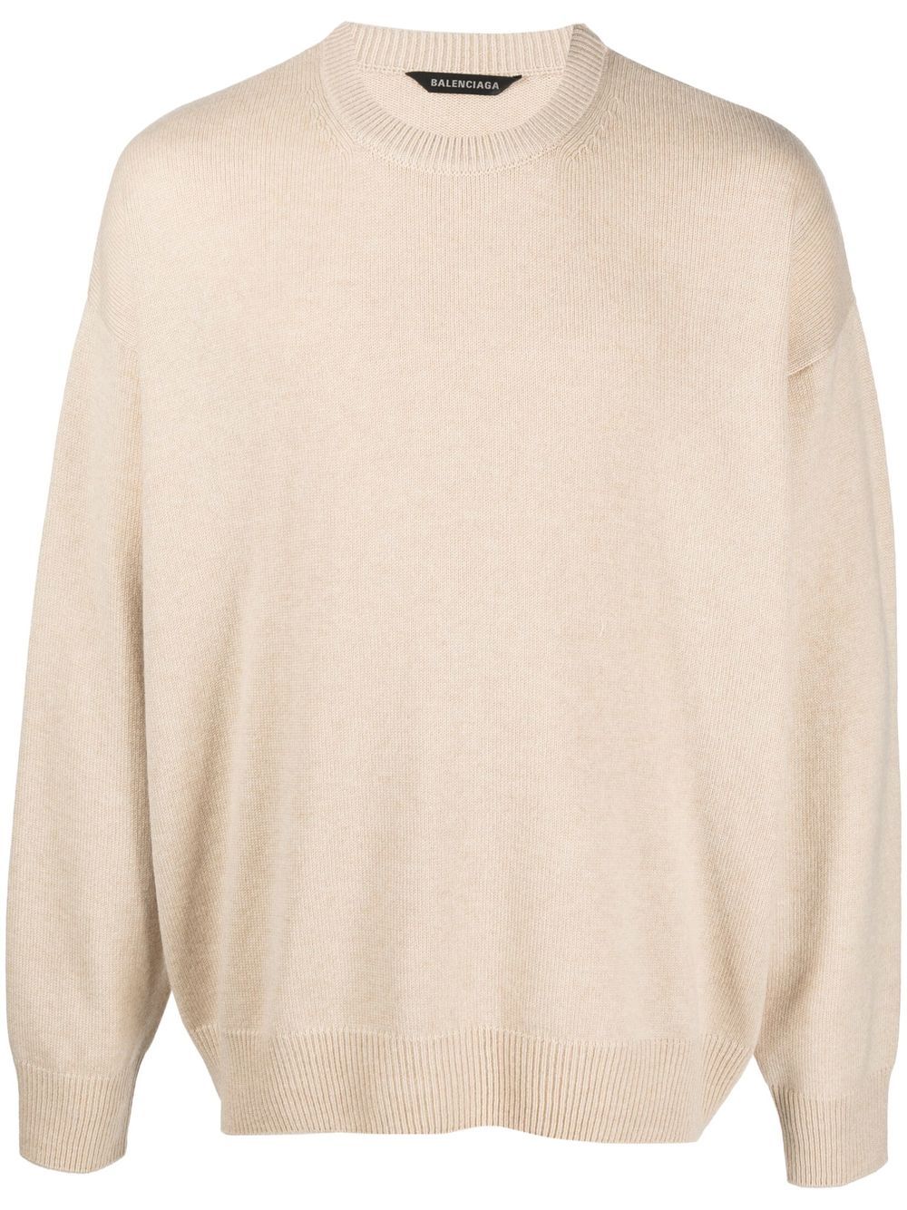 Balenciaga logo-embroidered cashmere jumper - Neutrals von Balenciaga