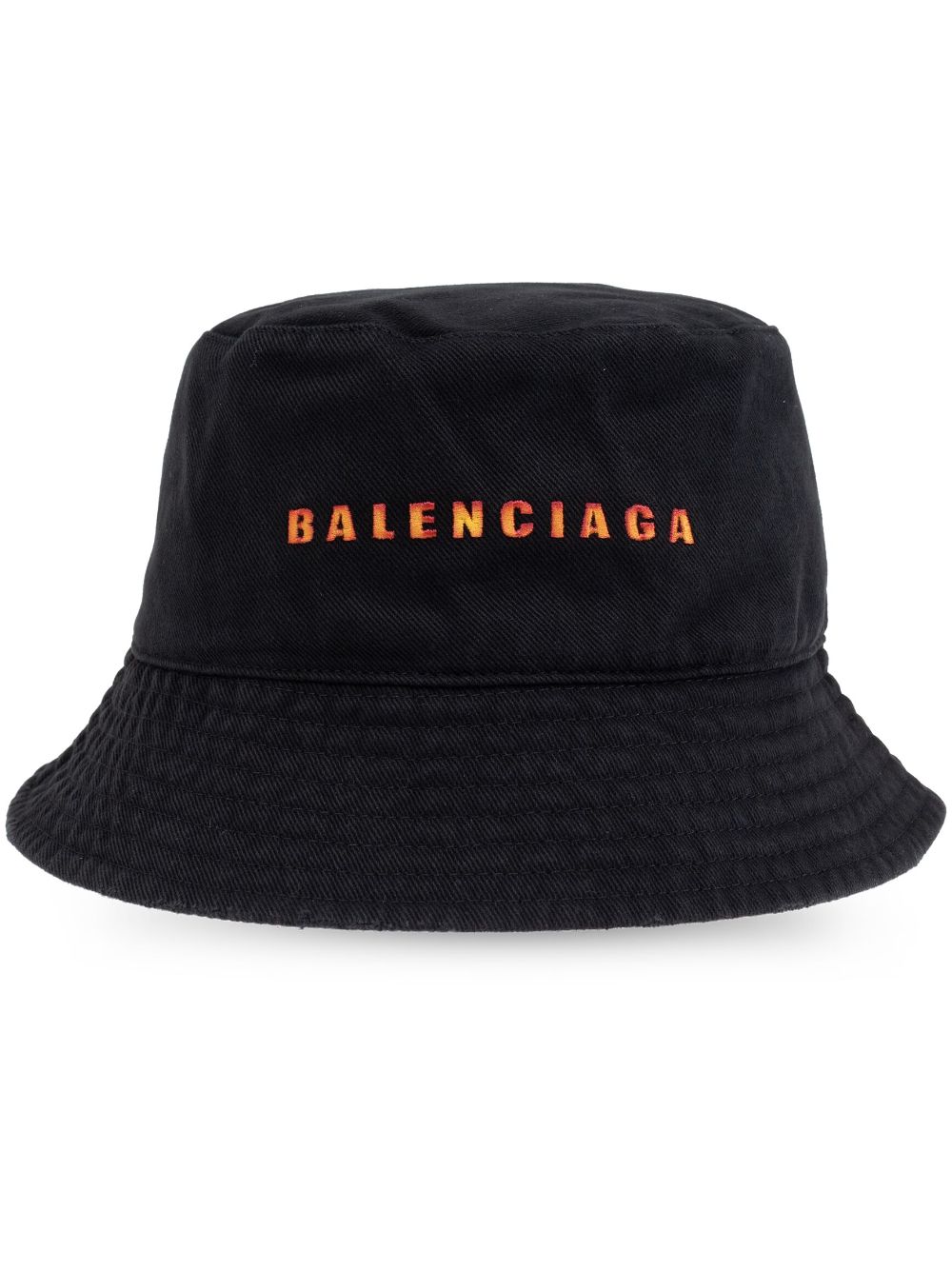 Balenciaga logo-embroidered cotton bucket hat - Black von Balenciaga