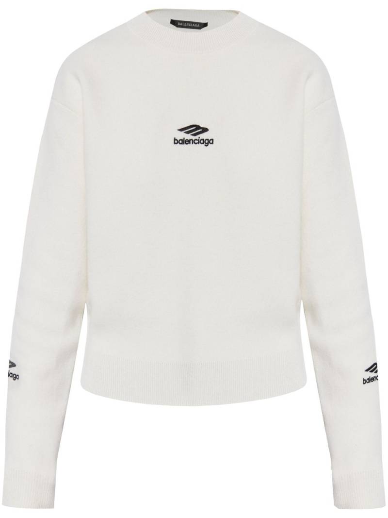 Balenciaga logo-embroidered sweater - White von Balenciaga