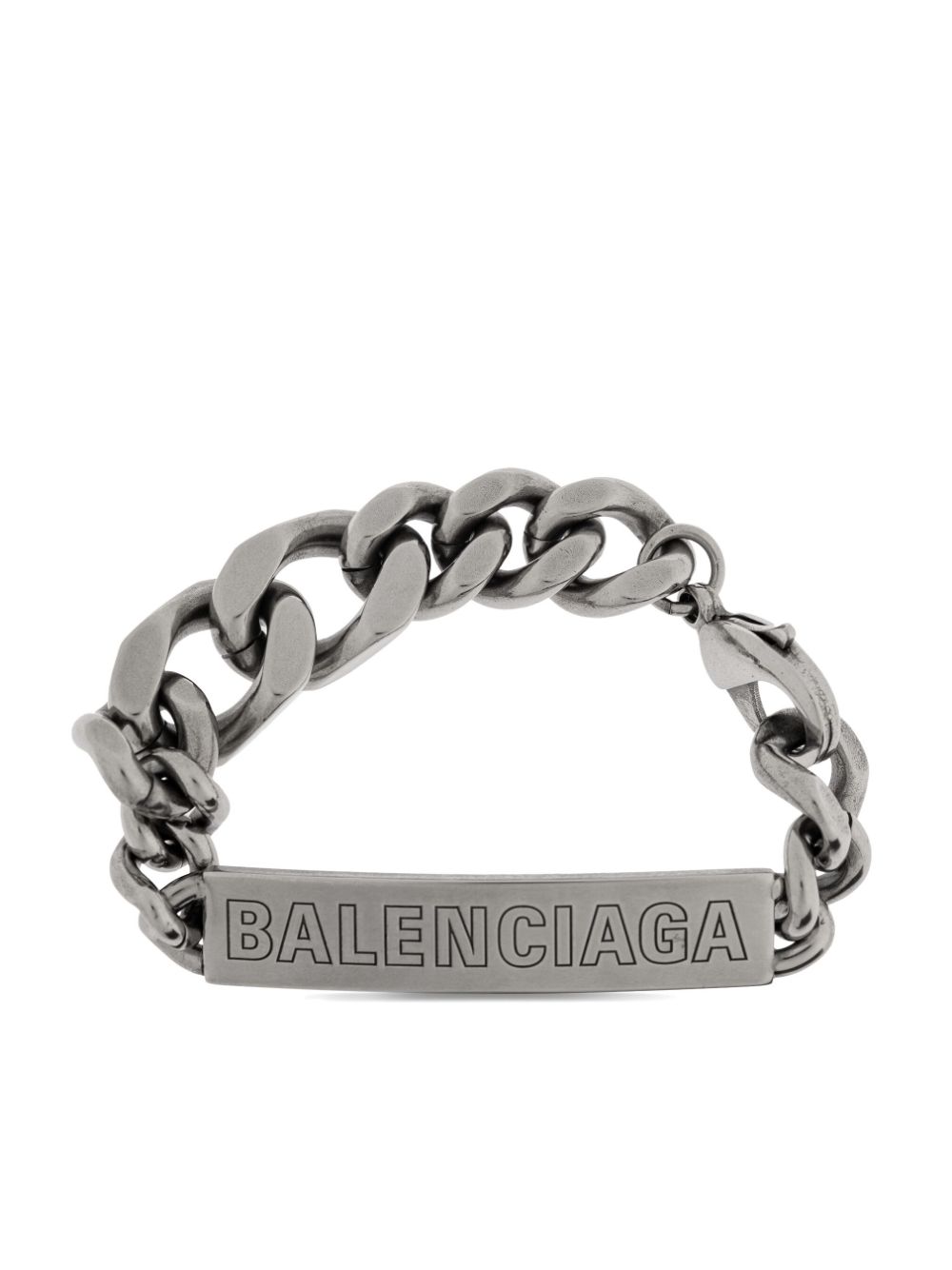 Balenciaga logo-engraved bracelet - Silver von Balenciaga