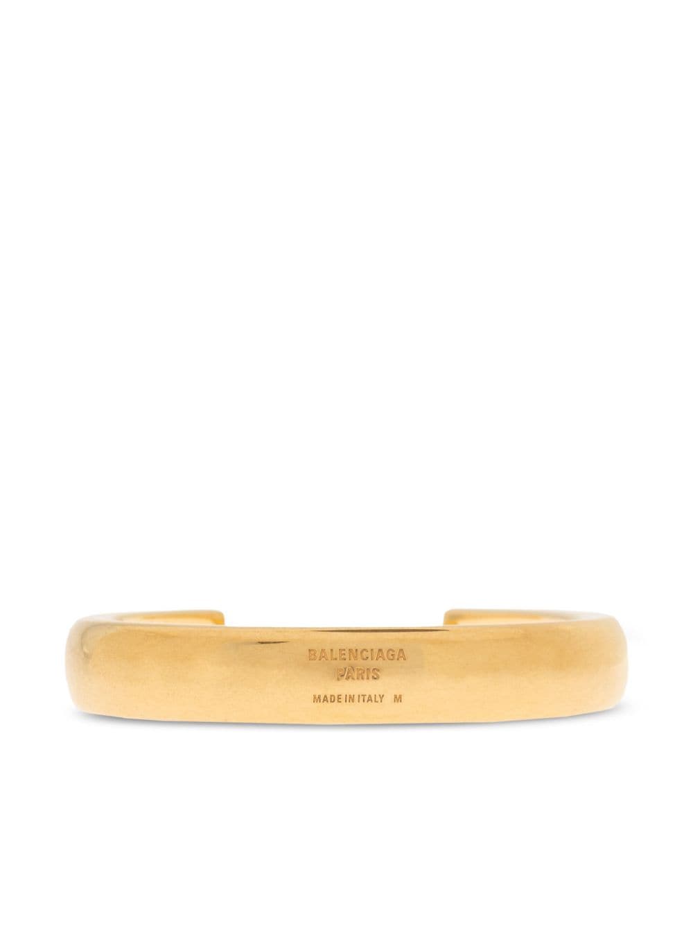 Balenciaga logo-engraved cuff bracelet - Gold von Balenciaga