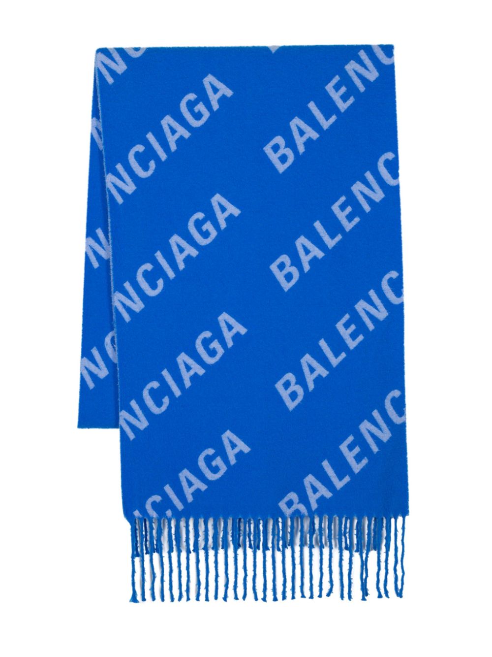 Balenciaga logo-jacquard wool scarf - Blue von Balenciaga