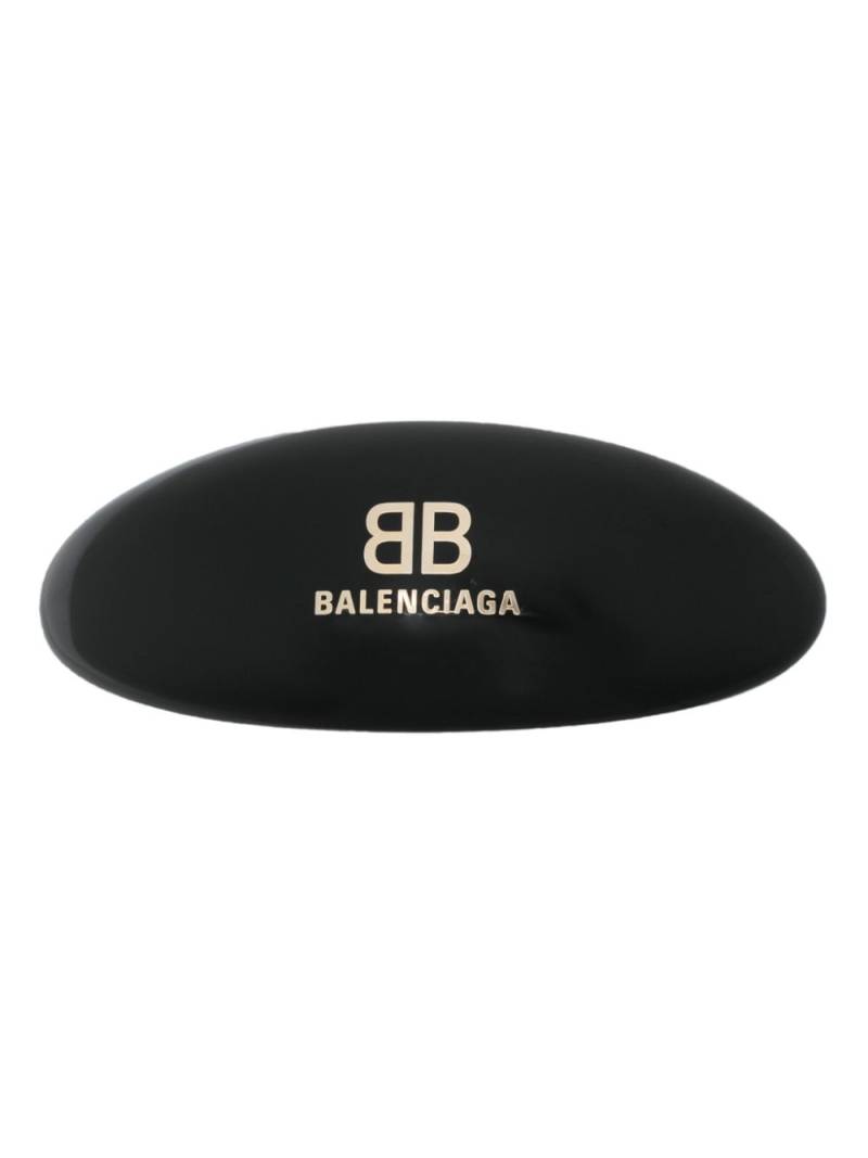 Balenciaga logo-lettering hair clip - Black von Balenciaga