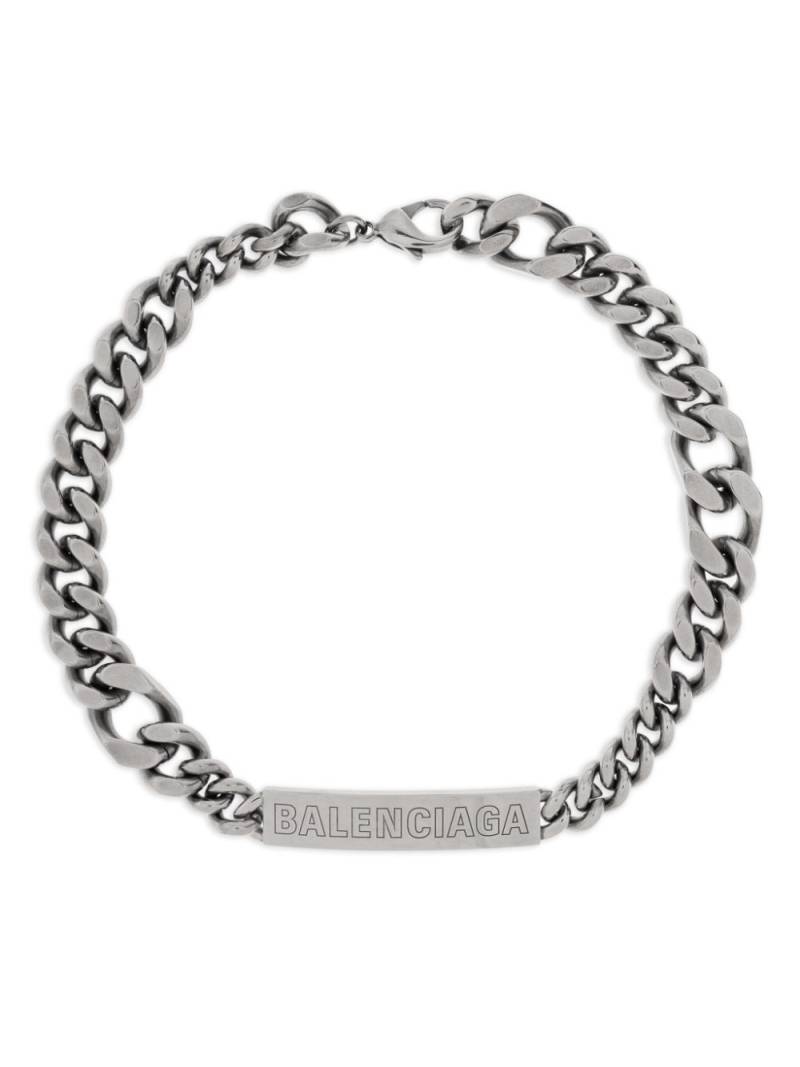 Balenciaga logo plaque chain-link necklace - Silver von Balenciaga