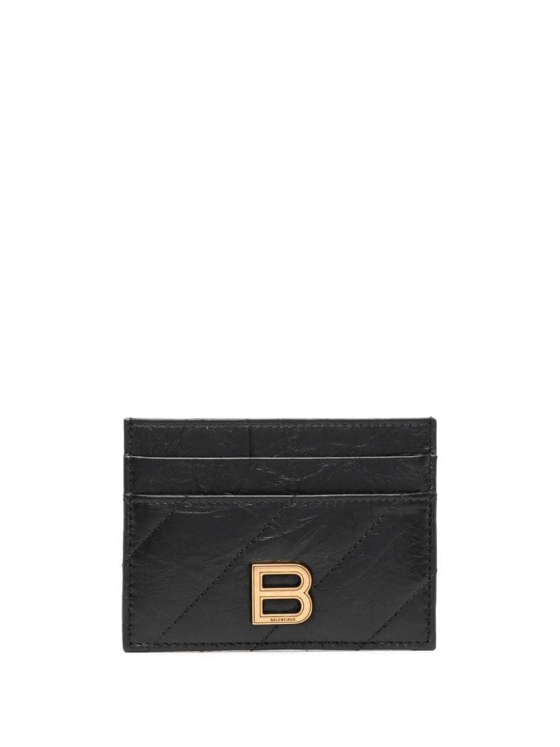 Balenciaga logo-plaque leather cardholder - Black von Balenciaga