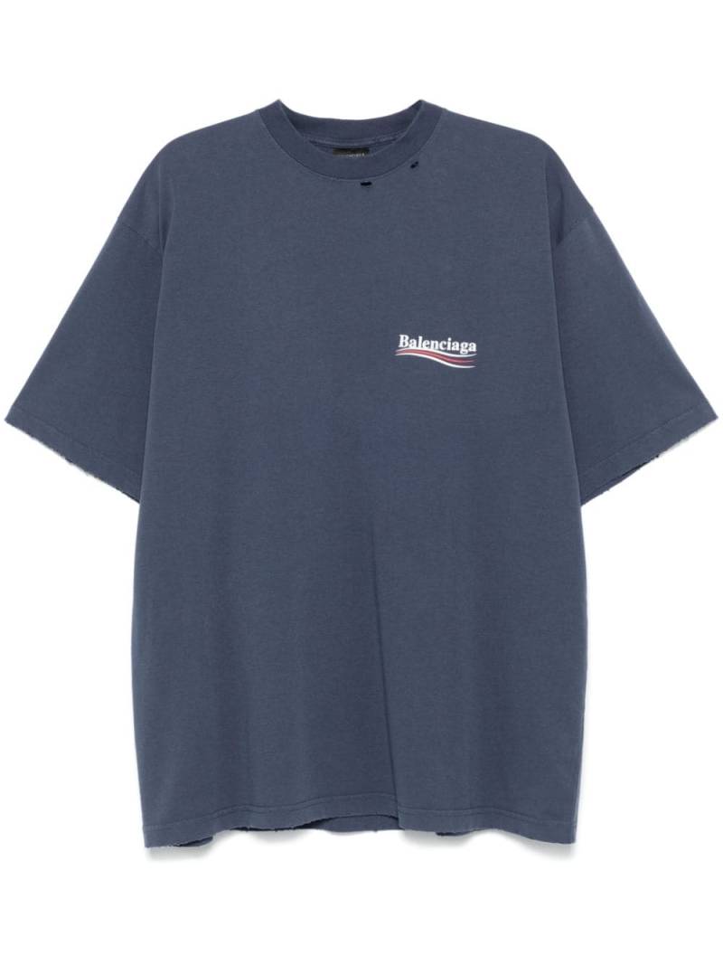 Balenciaga logo-print T-shirt - Blue von Balenciaga