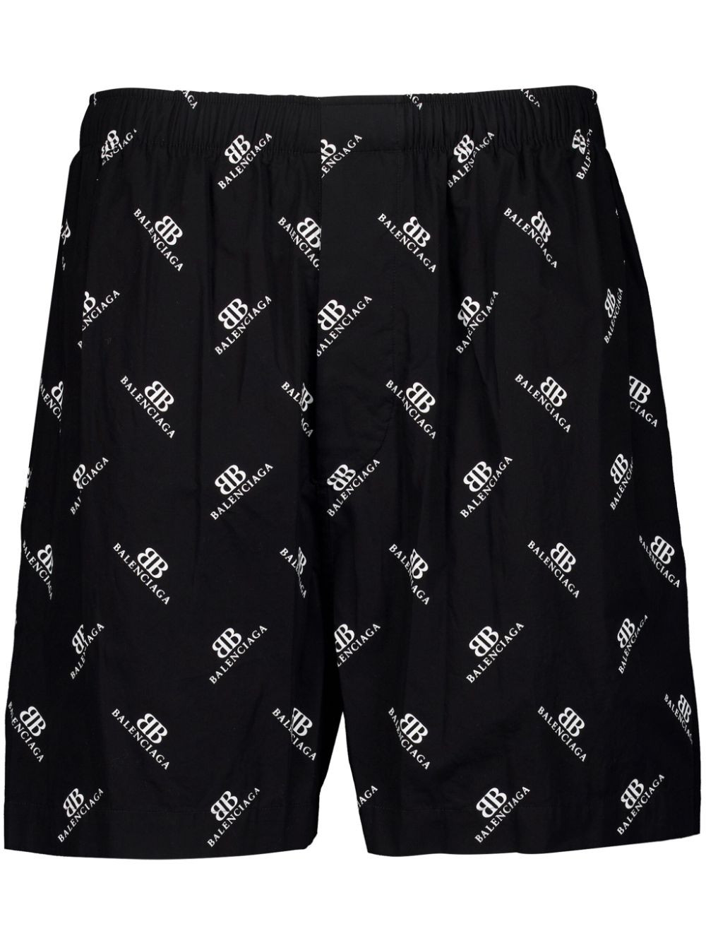 Balenciaga logo-print cotton-poplin shorts - Black von Balenciaga