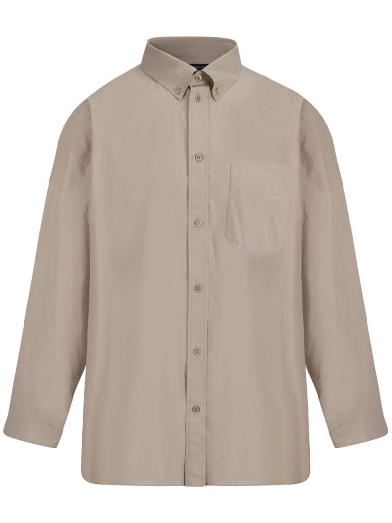 Balenciaga logo-print cotton shirt - Neutrals von Balenciaga