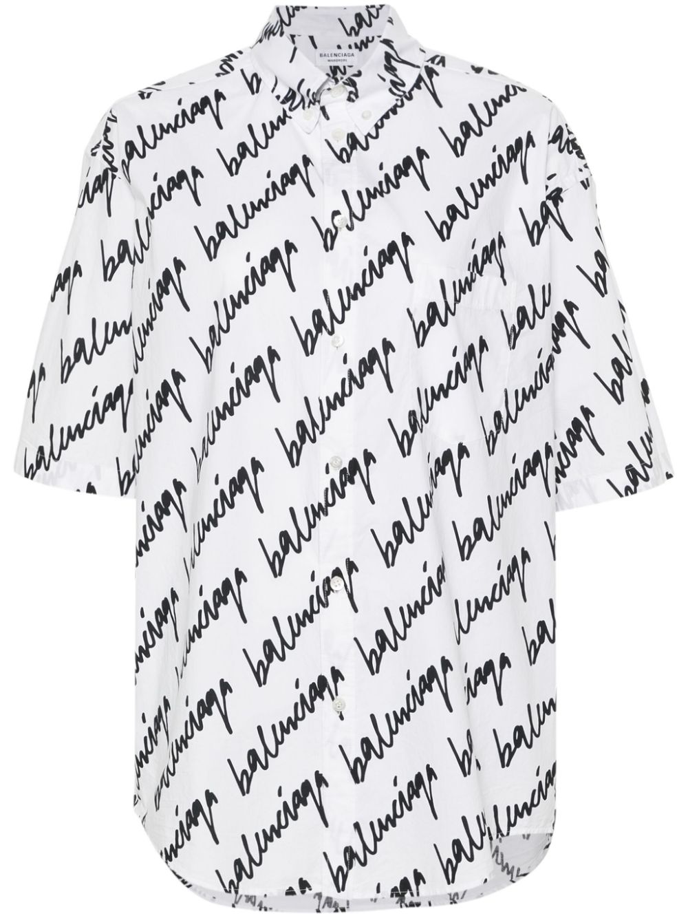 Balenciaga logo-print cotton shirt - White von Balenciaga