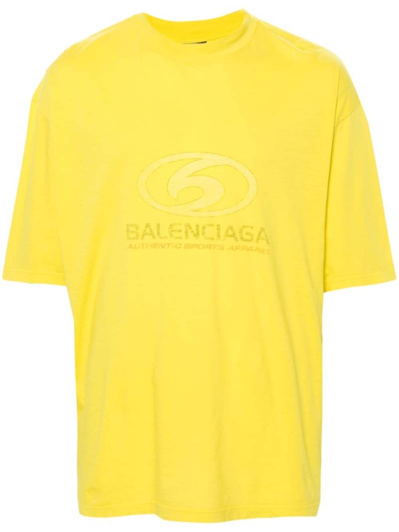 Balenciaga logo-print cotton shirt - Yellow von Balenciaga