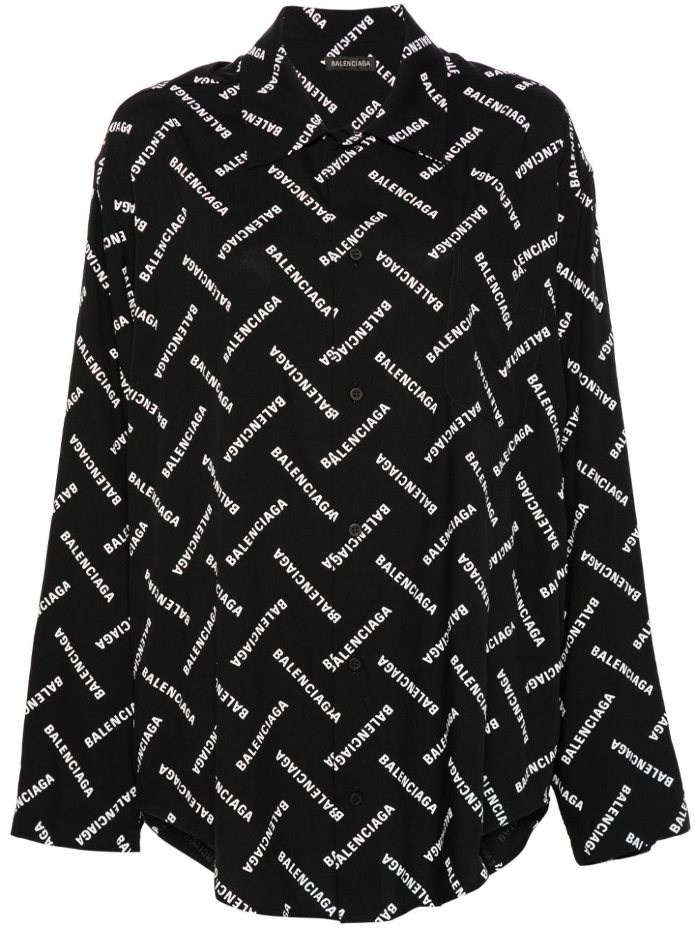 Balenciaga logo-print shirt - Black von Balenciaga