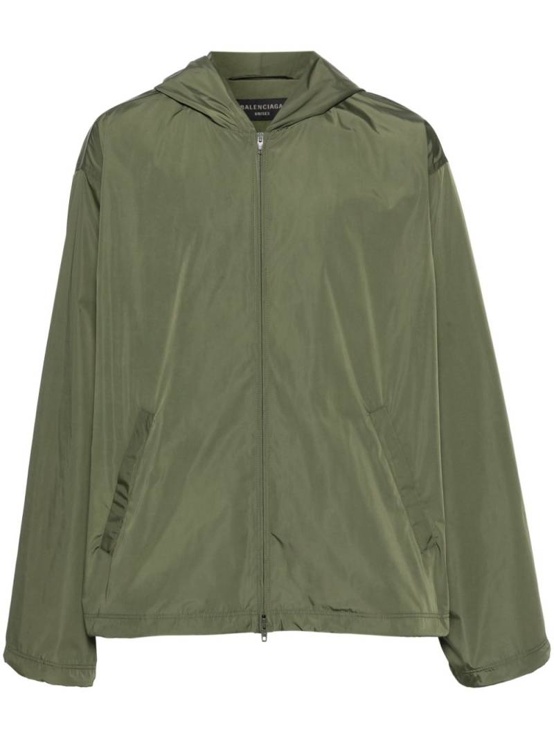 Balenciaga logo-print hooded jacket - Green von Balenciaga