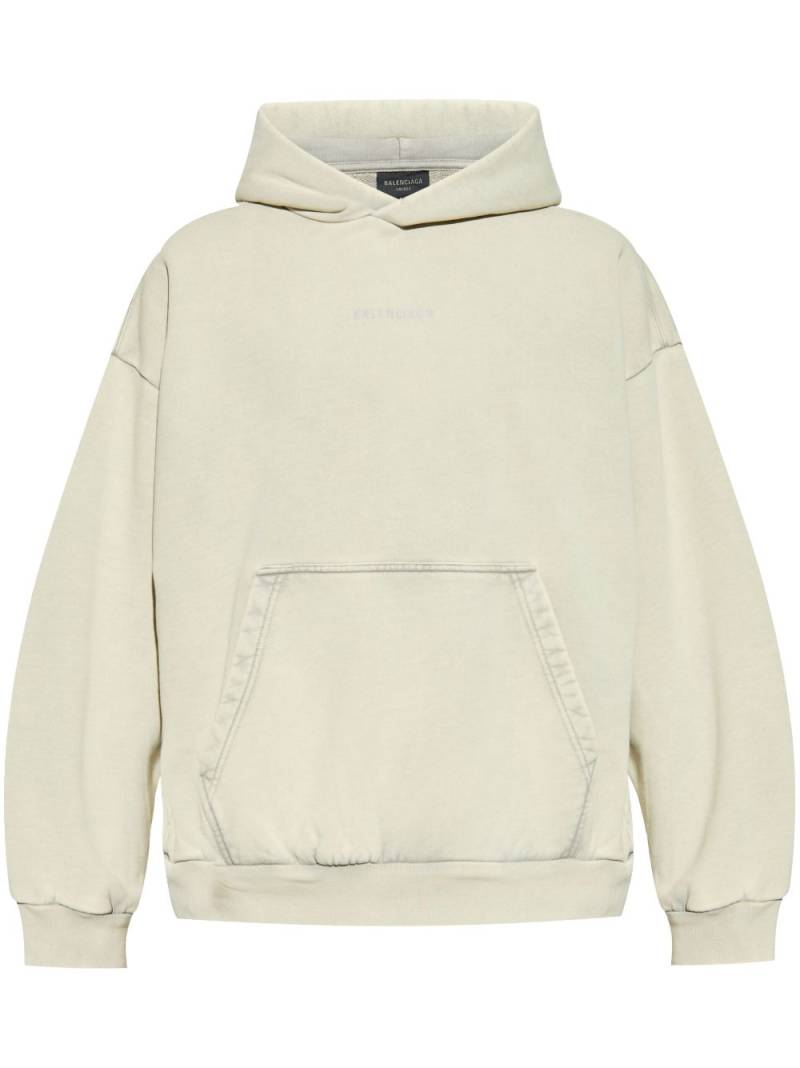 Balenciaga logo-print hoodie - Neutrals von Balenciaga