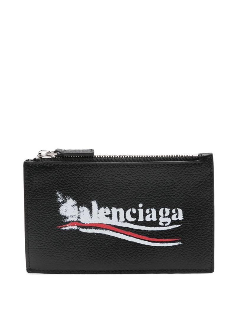 Balenciaga logo-print card holder - Black von Balenciaga