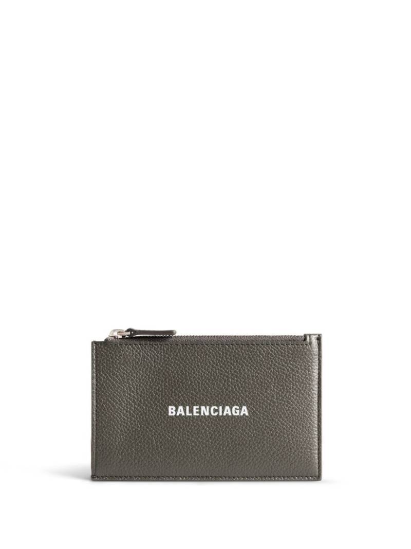 Balenciaga logo-print leather wallet - Grey von Balenciaga