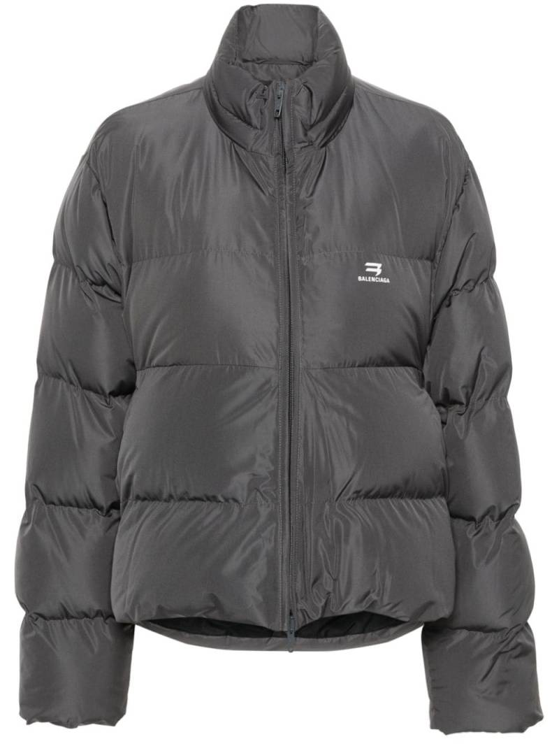 Balenciaga logo-print padded jacket - Grey von Balenciaga