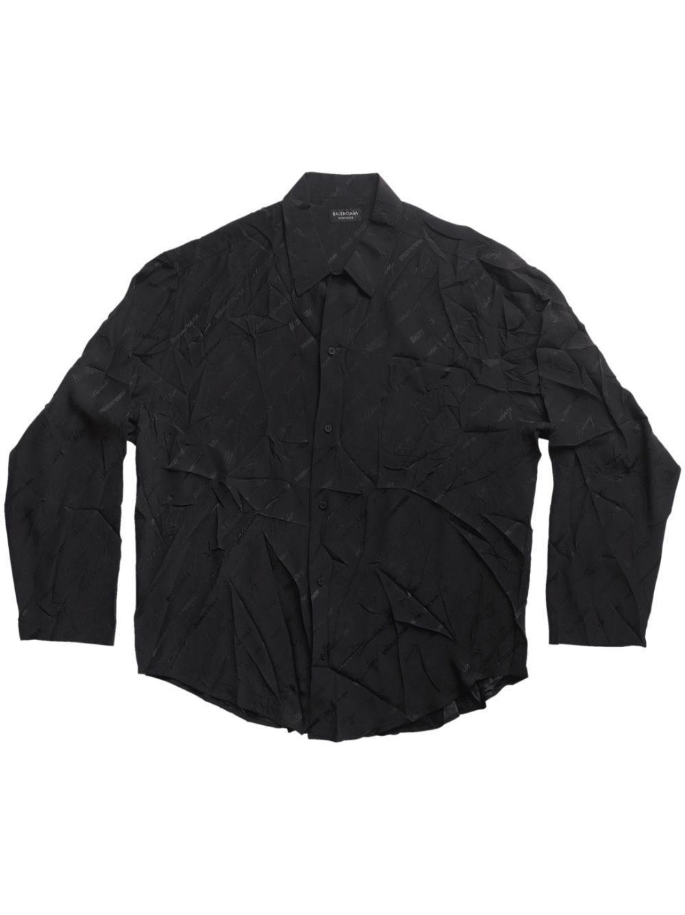 Balenciaga logo-print silk shirt - Black von Balenciaga